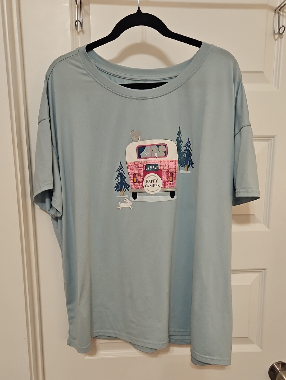 Happy Camper Short Sleeve Tee - Light Blue